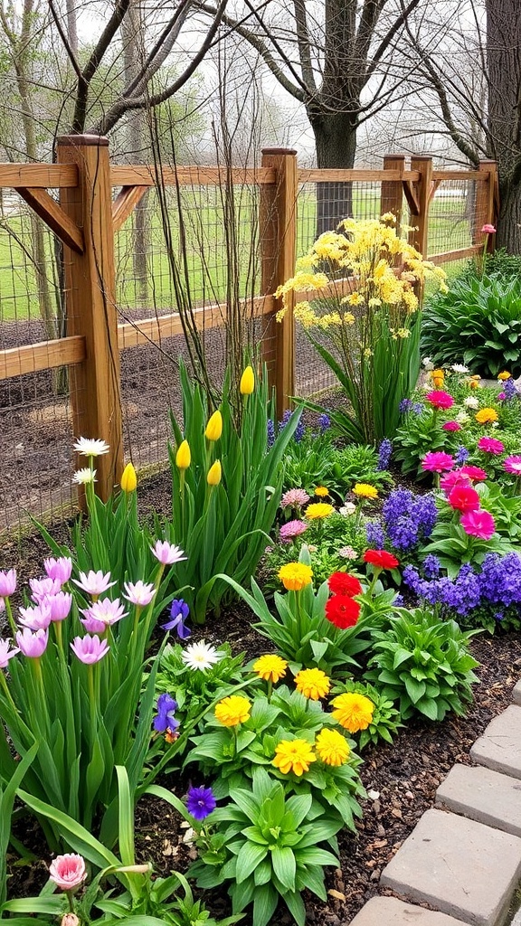 4. Bring Your Fence to Life with a Floral Explosion