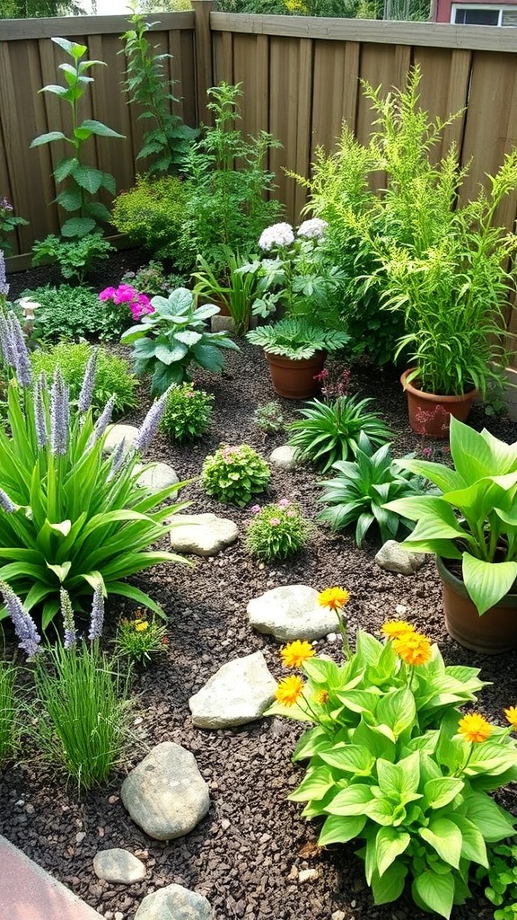 8. Create a Lush Garden Pathway with Stones and Potted Plants