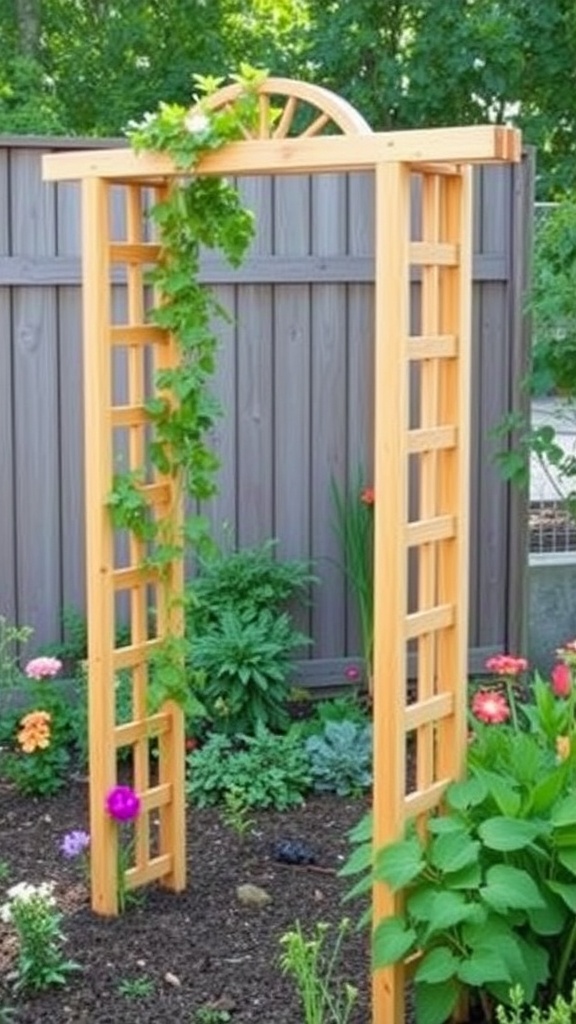 9. Step Into Serenity with a Classic Wooden Arbor Trellis
