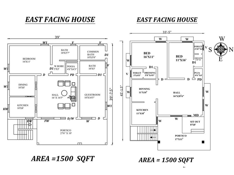 10 Perfect 1500 Sq Ft House Plans Following Vastu Shastra