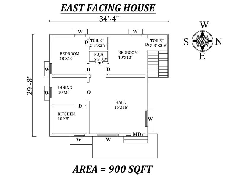 10 Best 900 Sq Ft House Plans According to Vastu Shastra 10 Best 900 Sq Ft House Plans According to Vastu Shastra