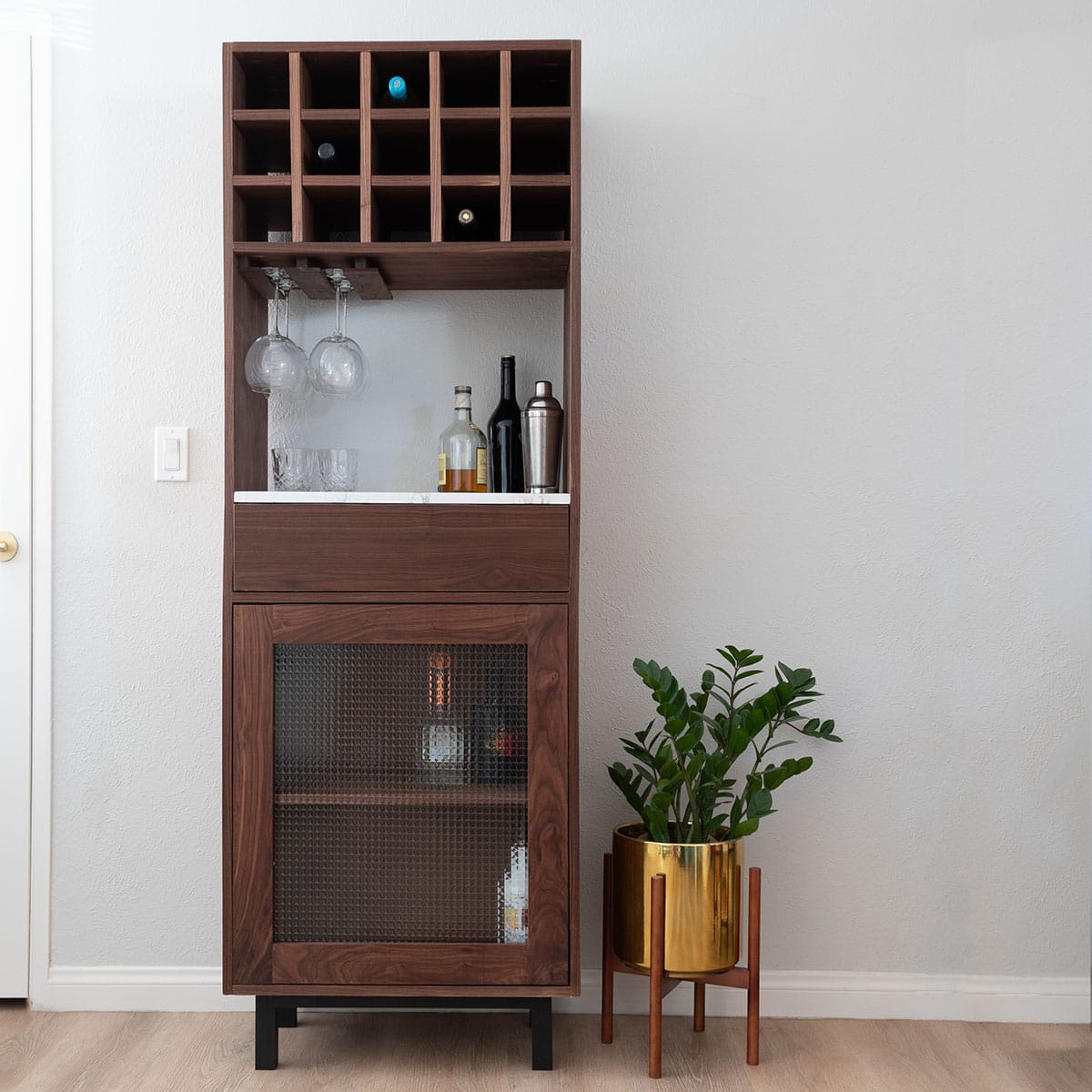 DIY Tall Bar Cabinet With Storage DIY Tall Bar Cabinet With Storage