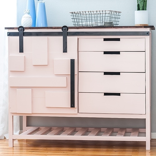 DIY Sliding Barn Door Cabinet With Drawers