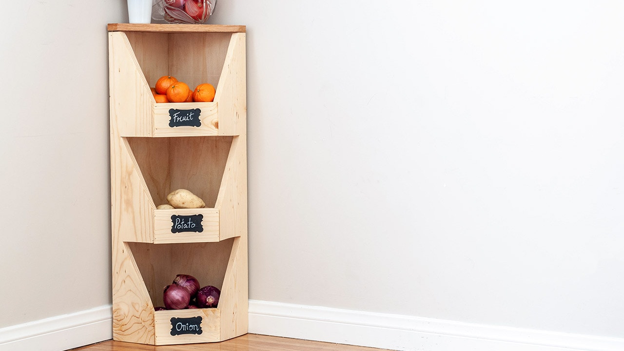 DIY Corner Vegetable Storage Bin DIY Corner Vegetable Storage Bin