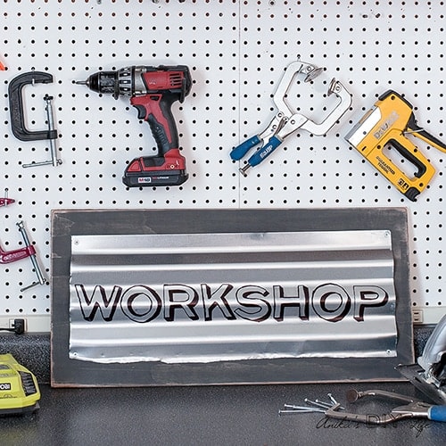 DIY Custom Industrial Sign – Using Corrugated Metal