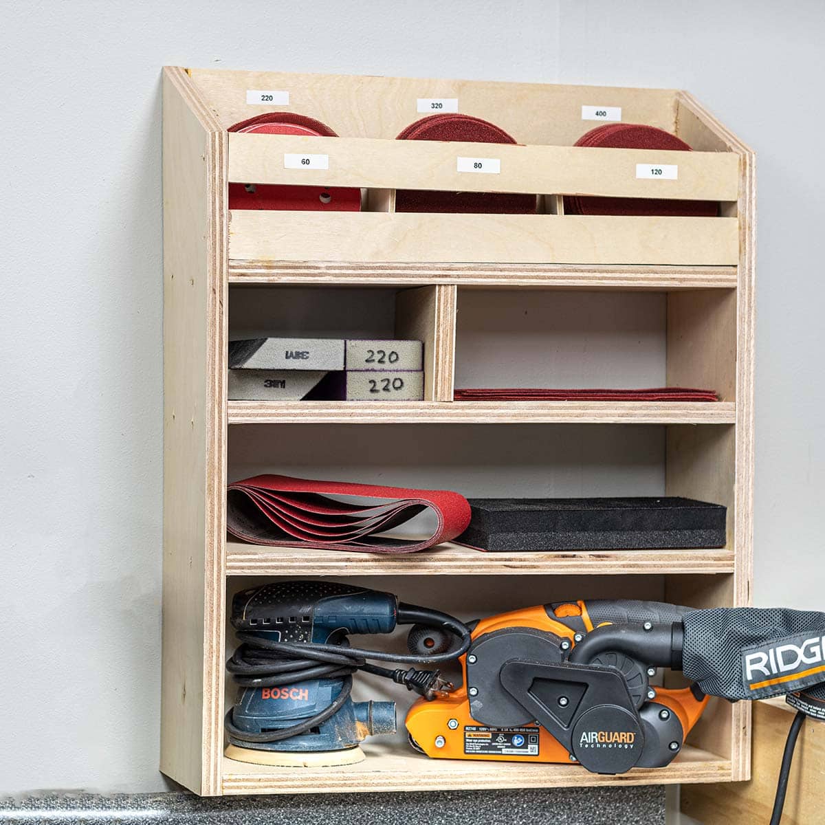 How to Build a Sandpaper Organizer With Sander Storage How to Build a Sandpaper Organizer With Sander Storage