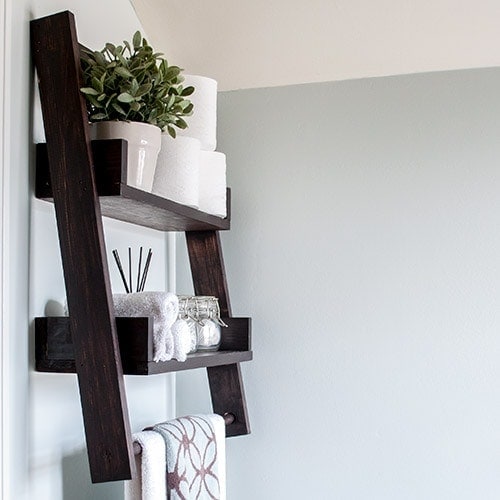 DIY Floating Ladder Shelf โ With Plans DIY Floating Ladder Shelf โ With Plans