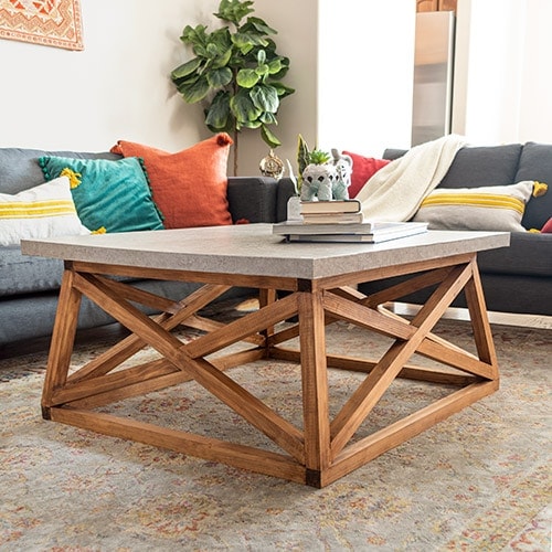 DIY Square Coffee Table With Angled Legs DIY Square Coffee Table With Angled Legs