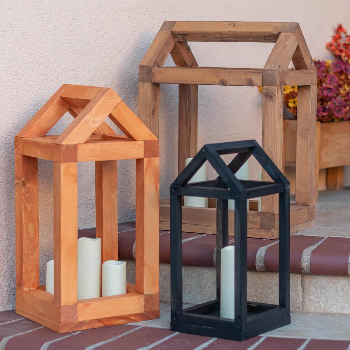How to Build a House-Shaped DIY Wooden Lantern (3 Styles!)