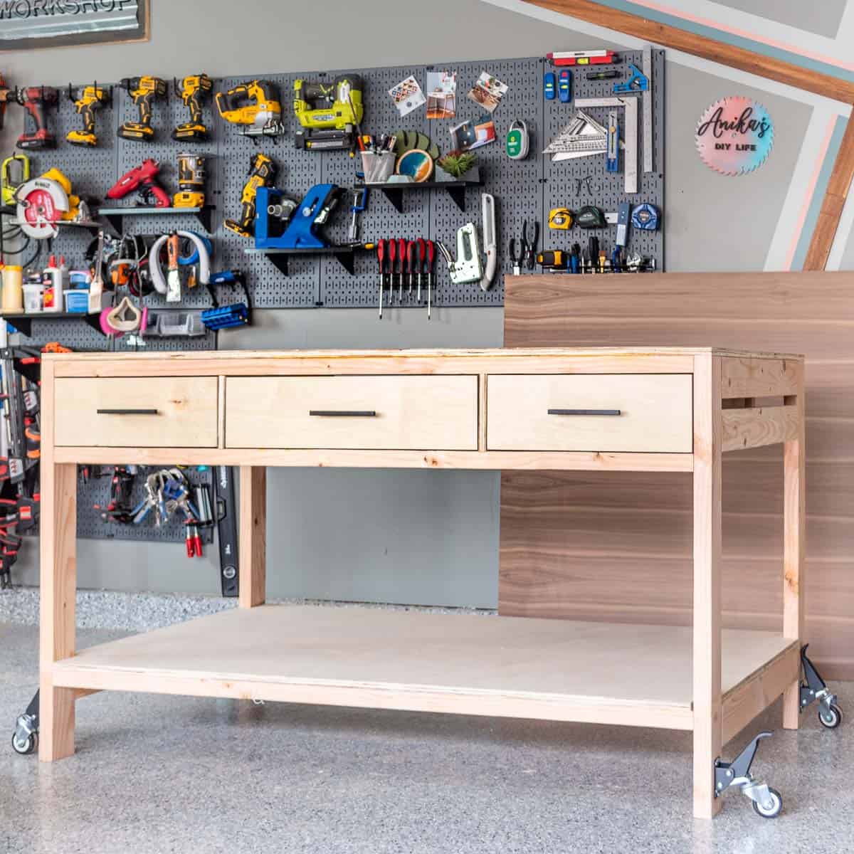 How to Build an Easy DIY Workbench With Storage
