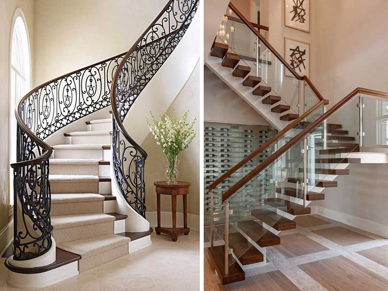 20 Simple & Modern Stair Railing Designs For Home 2024