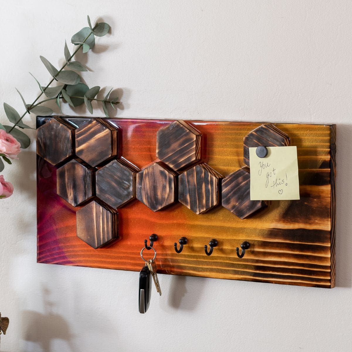 DIY Wall Key Holder Using Wood and Epoxy DIY Wall Key Holder Using Wood and Epoxy