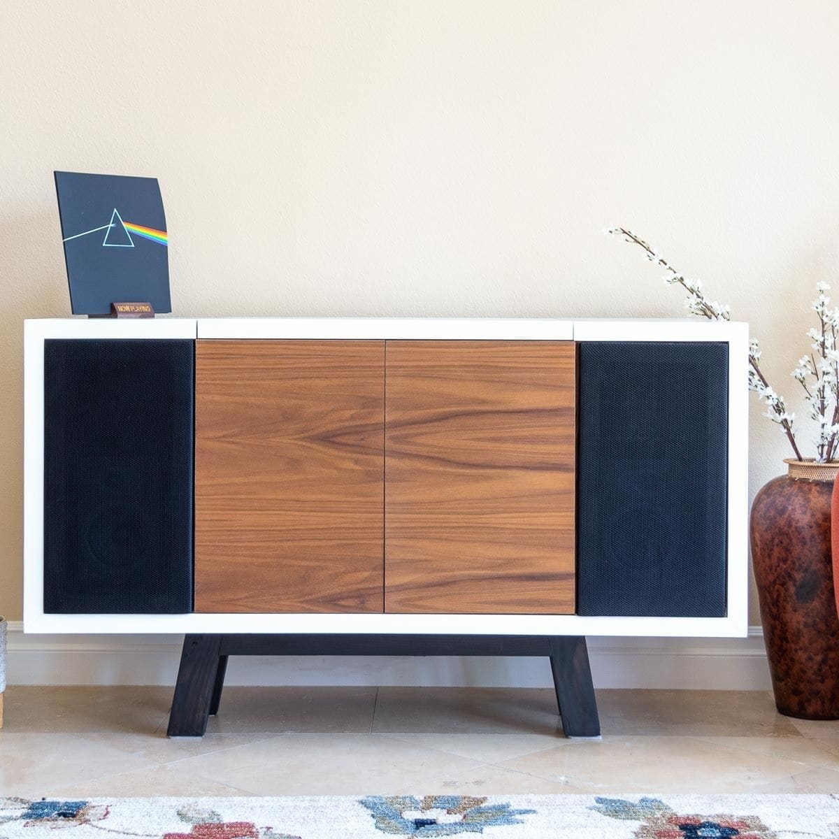 DIY Record Player Stand With Storage