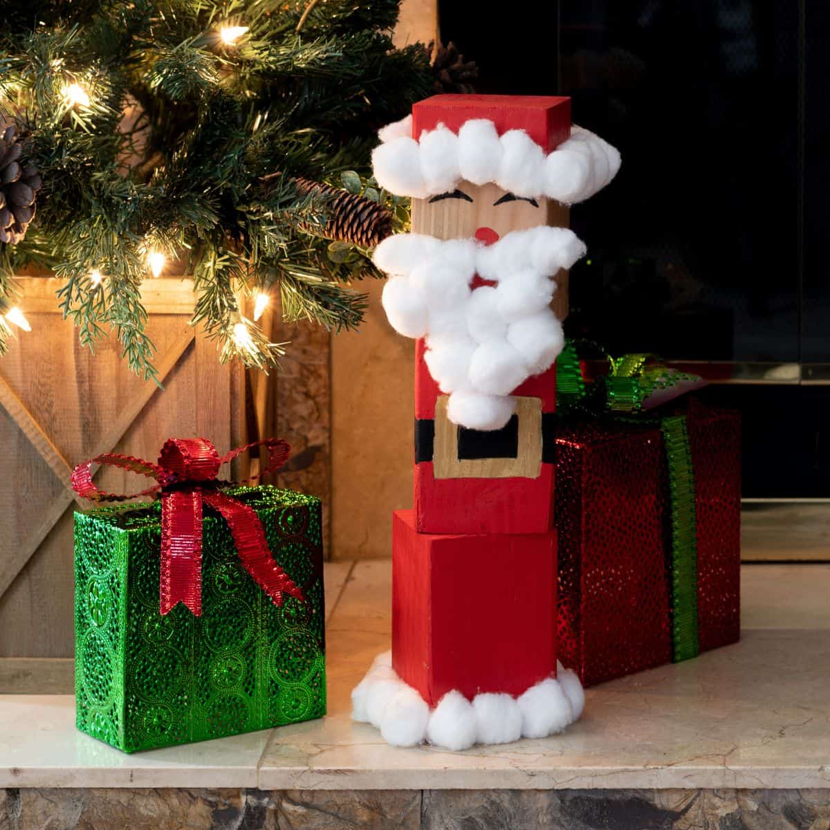 How to Make an Easy DIY Wood Block Santa (Scrap Wood Project)
