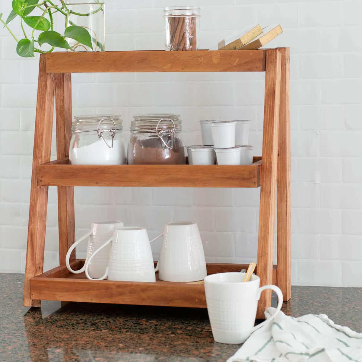 How to Build a Wooden DIY Tiered Organizer Shelf How to Build a Wooden DIY Tiered Organizer Shelf